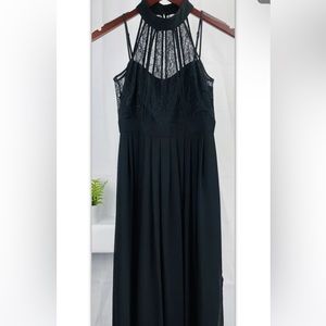 BCBGeneration Women’s Black Lace Formal Maxi Zip Dress Size 0